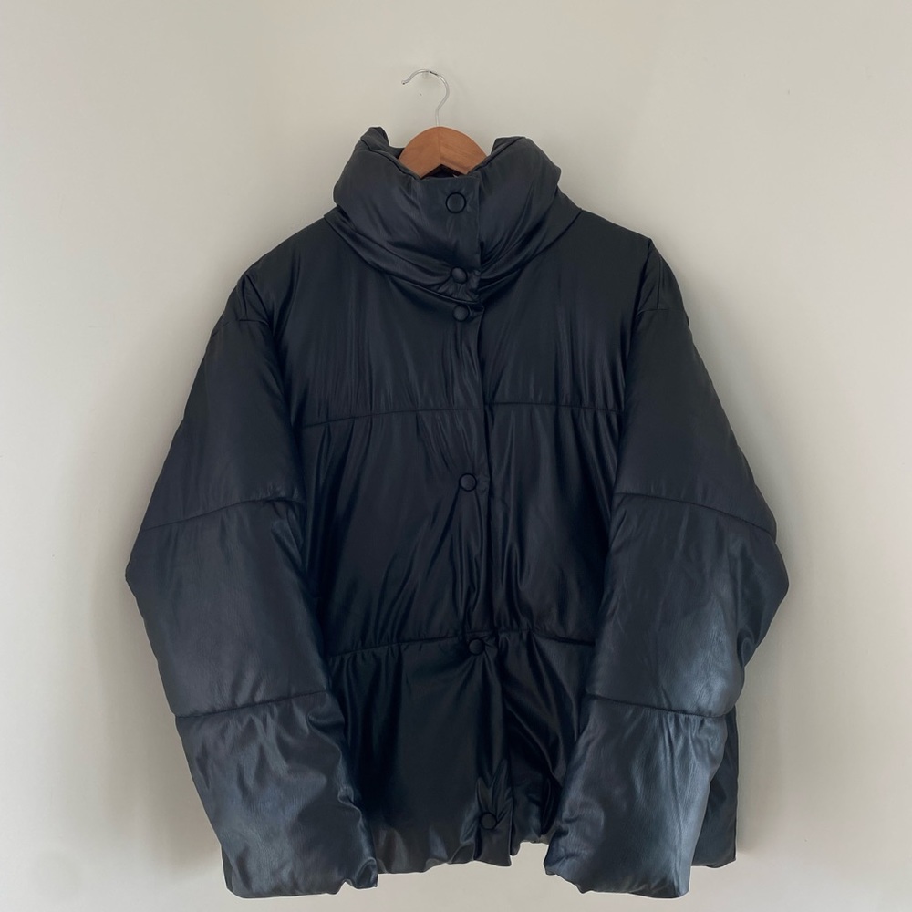 Leather Puffer Jacket